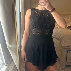 Entry Elegant Black Lace Romper